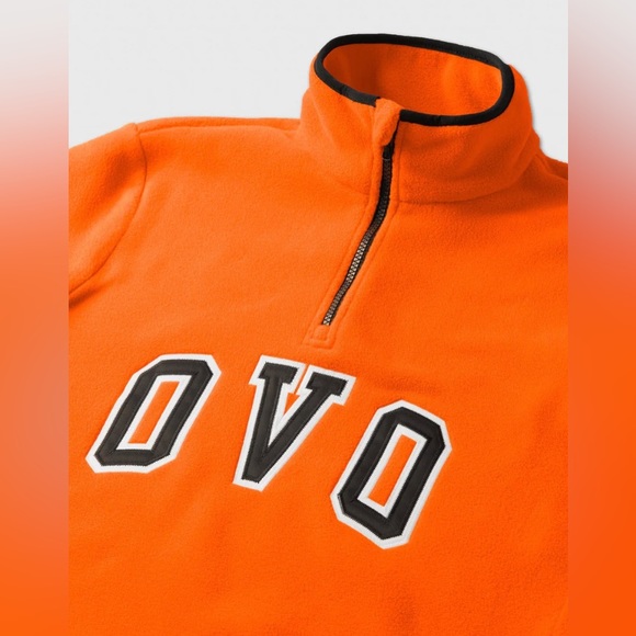 OVO Arch Polar Fleece Half Zip - Orange - Picture 3 of 8